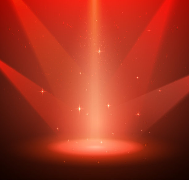 美丽的红色背景在现场5聚光灯。图片下载