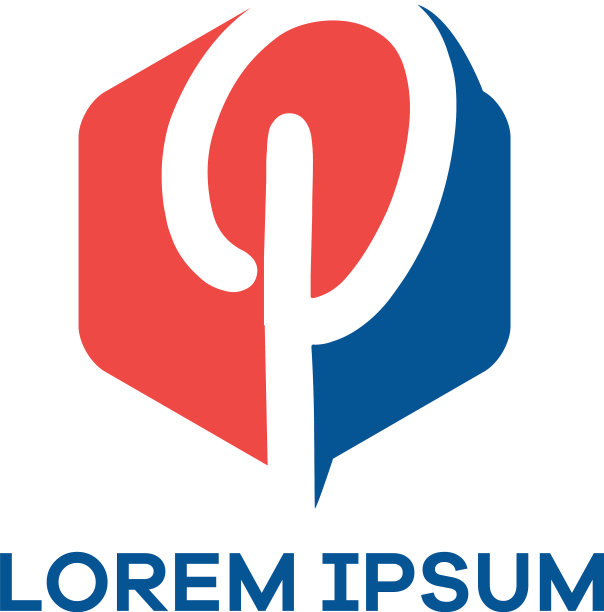 P字母标志设计中P字母为六角形图片下载