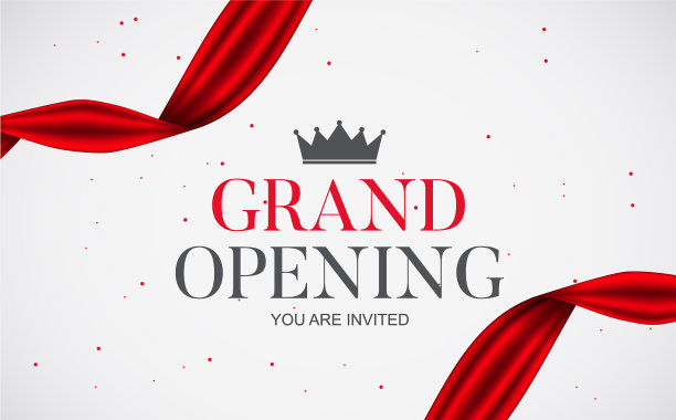 盛大的开幕卡与缎带背景图片下载