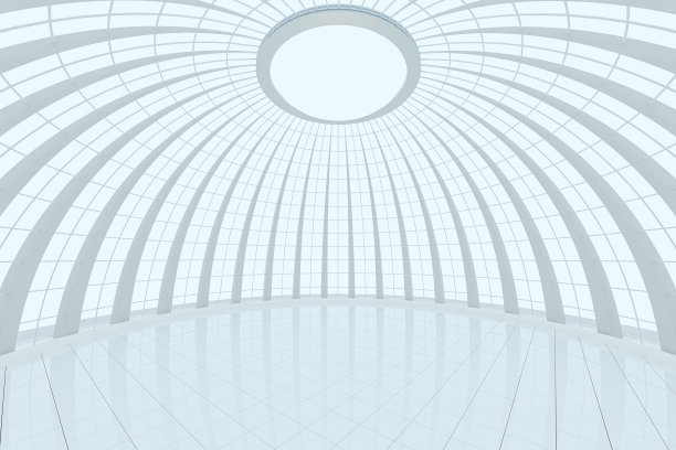 圆形大厅建筑背景，3d渲染。图片下载