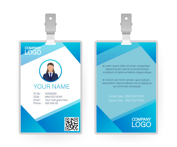 身份证，任何用途的伟大设计。平面向量。平面设计。向量模板设计。图片下载