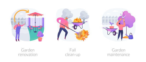 园林绿化服务抽象概念矢量插图。图片下载