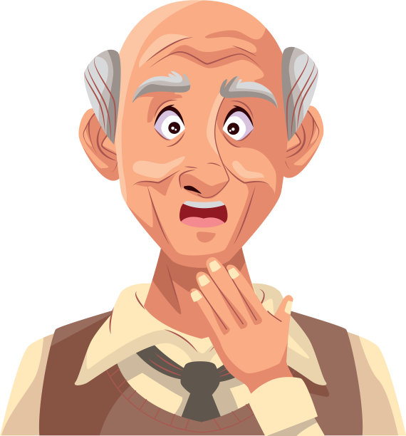 老爷爷角色孤立图标图片下载