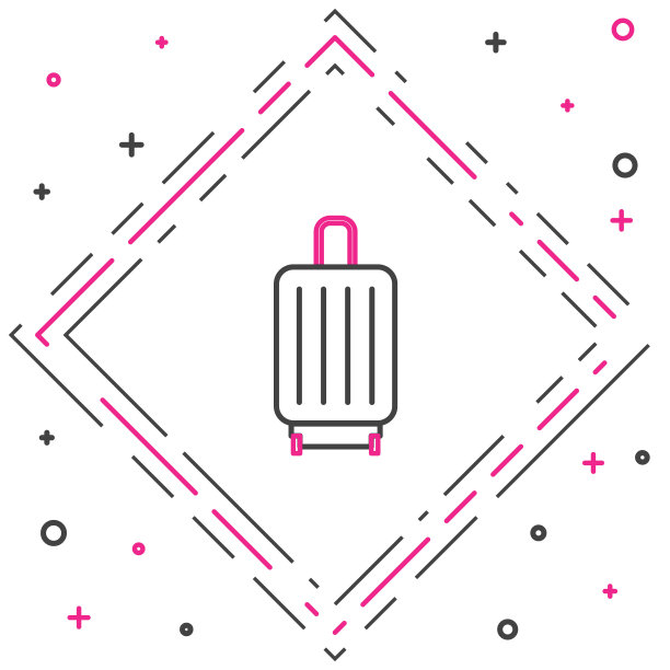 线旅行箱旅行图标孤立在白色背景。旅行的行李的迹象。旅行的行李图标。色彩斑斓的轮廓的概念。矢量图图片下载