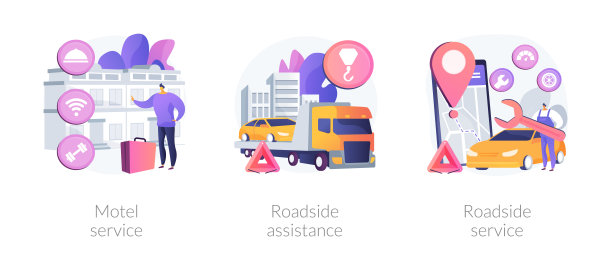 路边商业抽象概念矢量插图。图片下载