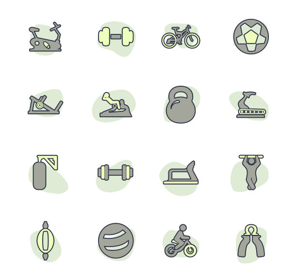 运动器材图标集图片下载