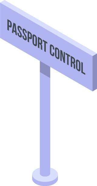 护照控制标志图标等距样式图片下载