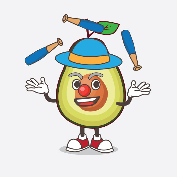 牛油果水果卡通人物扮演图片下载