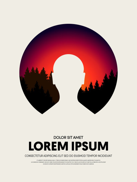 摘要风景日落景观海报模板图片下载