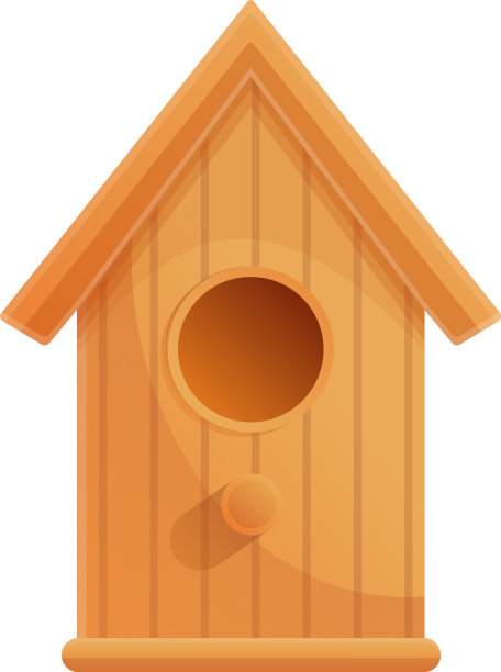 经典的鸟屋图标卡通风格图片下载