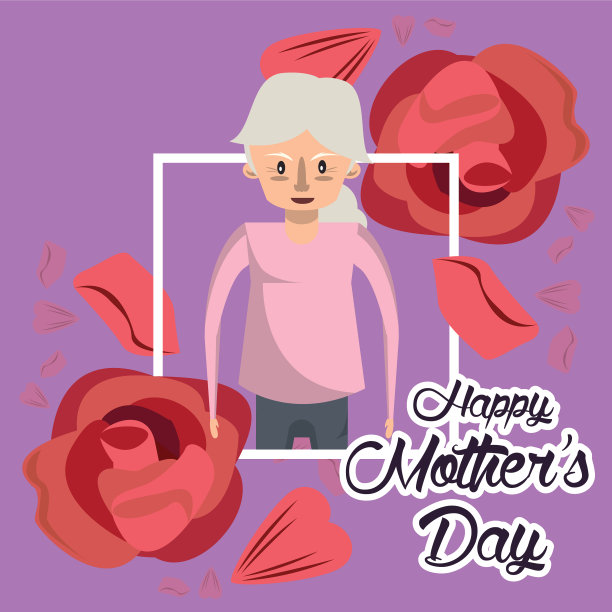 快乐的母亲节贺卡与祖母的性格图片下载