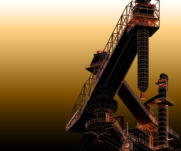 码头起货机方案。3 d渲染图片下载