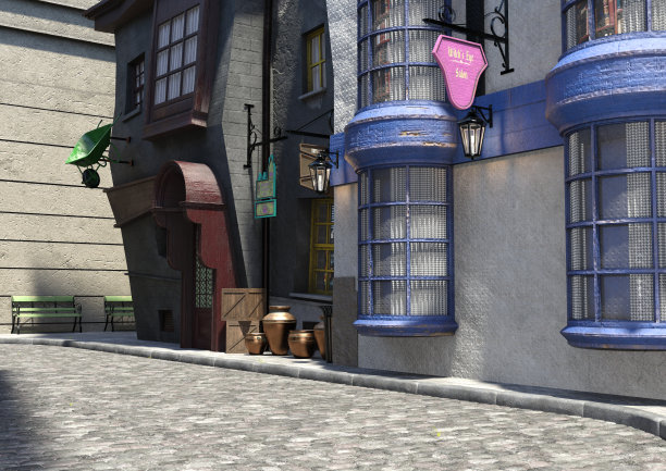 3D插画幻想街图片下载