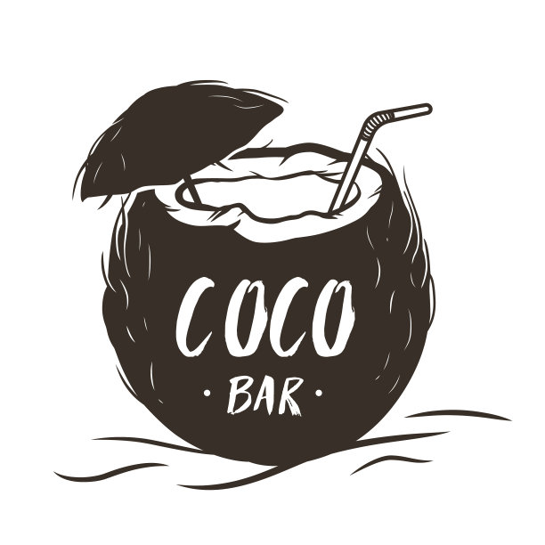 带吸管和伞的椰子鸡尾酒图片下载