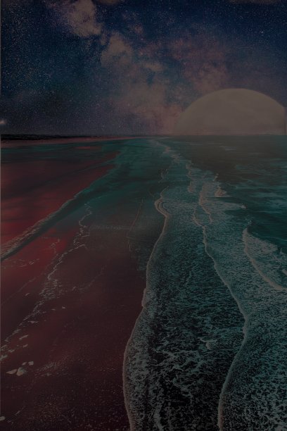 晚上沙滩上爱图片下载