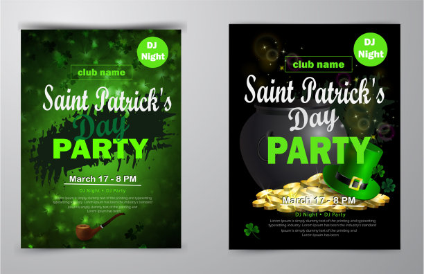圣帕特里克节海报集图片下载