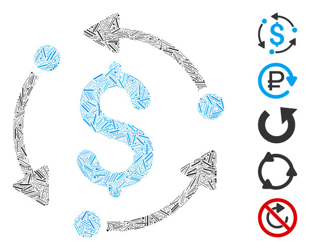 线条马赛克钱币旋转图片下载