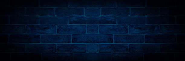 蓝色调的砖墙图片下载