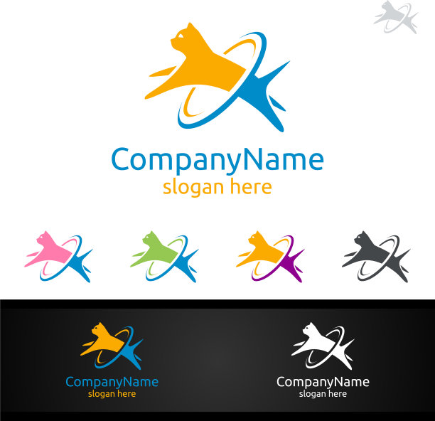 猫标志，宠物店兽医或爱狗人士图片下载