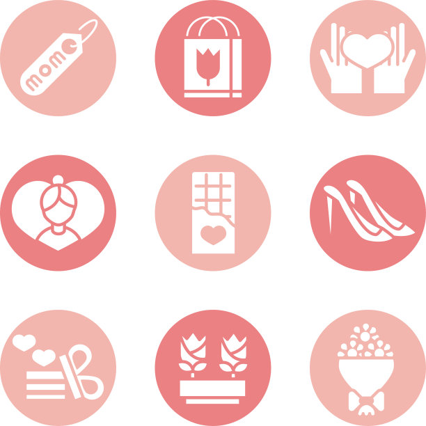 母亲节庆祝派对活动图标设置图片下载