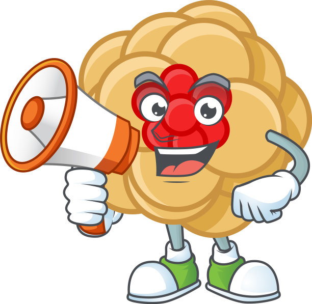 很酷的卡通中国花拿着扩音器图片下载