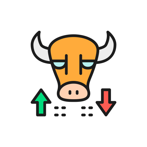 股市金融贸易公牛扁平线条图标图片下载