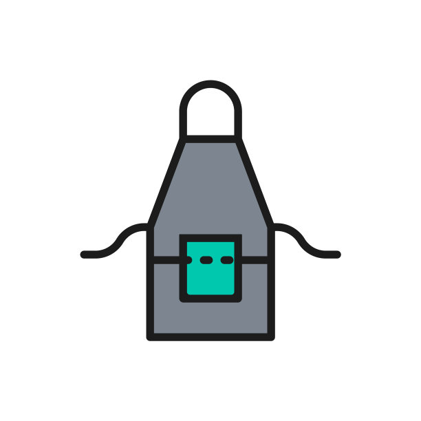 理发师围裙发型师平色线图标图片下载