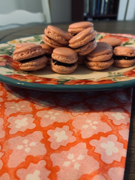 粉红色的杏仁饼干图片下载