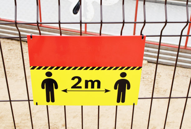 彼此保持2米的距离标志。图片下载