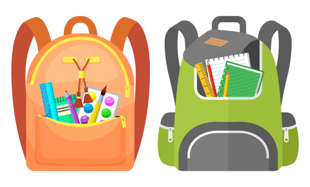 彩色书包回到学校图片下载