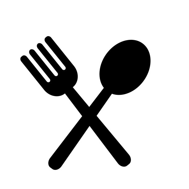 叉子和勺子-餐厅图标矢量设计模板图片下载