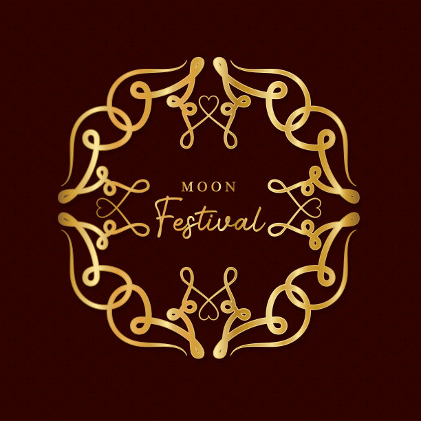 中秋内点缀金框向量设计图片下载