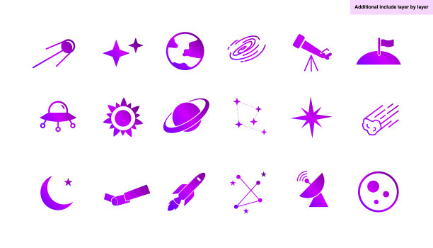 天文图标集矢量- AD185图片下载