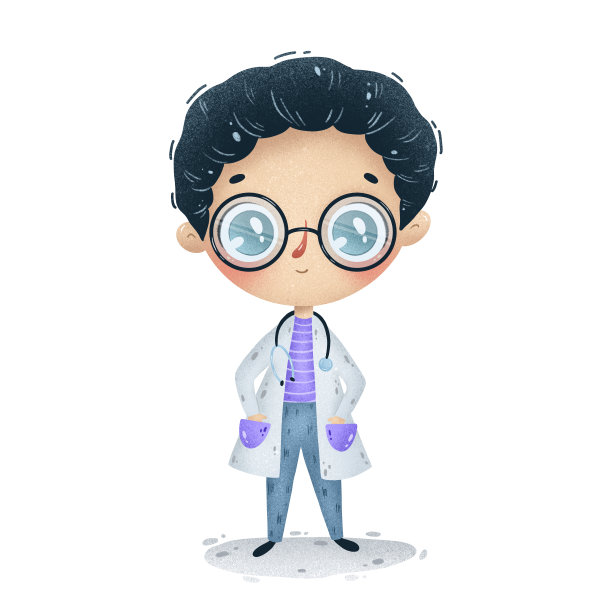 插图一个可爱的卡通医生男孩图片下载