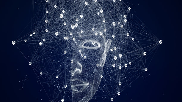 AI(人工智能)概念。通信网络图片下载