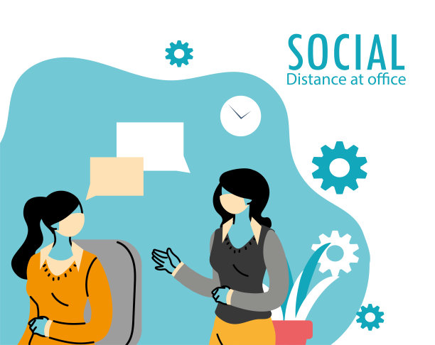 商人们戴着医用口罩站在一起图片下载