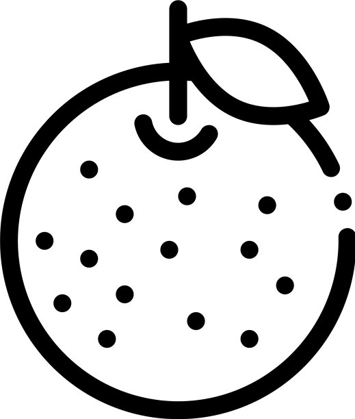 橙色柑橘图标轮廓图片下载