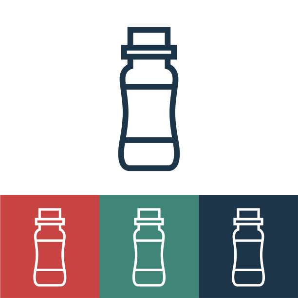 线性矢量图标与喝酸奶图片下载