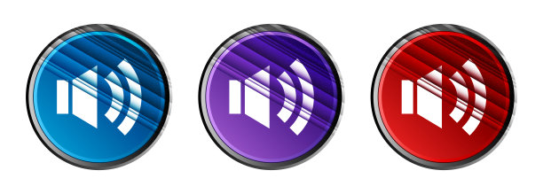 音量图标自然天光圆形按钮设置条纹线插图图片下载