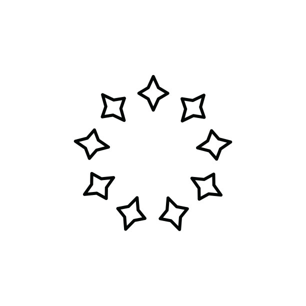 插图向量图形的圆形星形图标图片下载