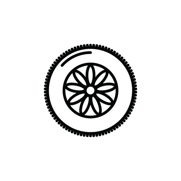 插图矢量图形的车轮轮胎汽车图标图片下载