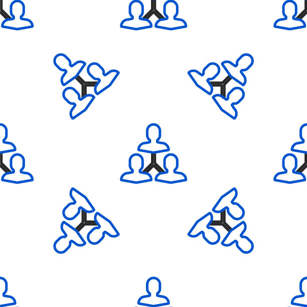 线项目团队基地图标隔离无缝模式的白色背景。业务分析与规划、咨询、团队合作、项目管理。色彩斑斓的轮廓的概念。向量图片下载