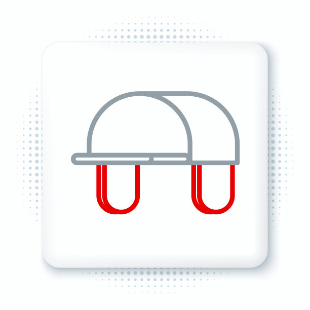 线猎人帽图标孤立的白色背景。格子冬天的帽子。色彩斑斓的轮廓的概念。向量图片下载