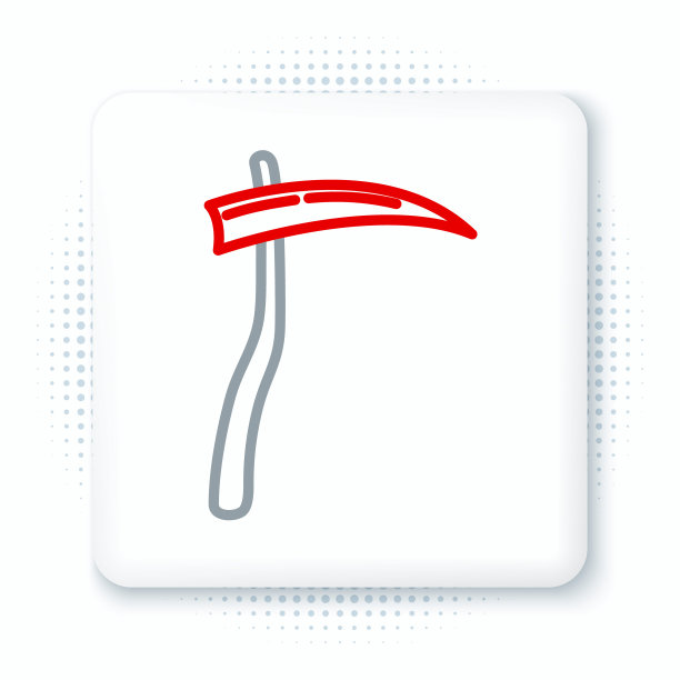 线镰刀图标孤立在白色背景。快乐的万圣节派对。色彩斑斓的轮廓的概念。向量图片下载