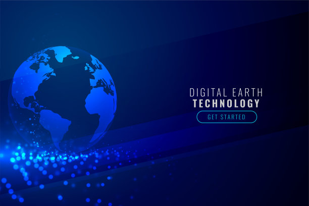 数字地球与技术粒子背景设计图片下载