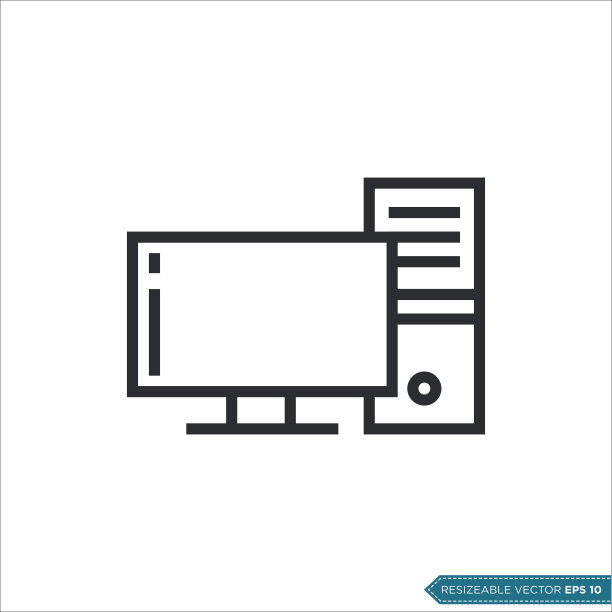 PC电脑桌面图标矢量模板图片下载