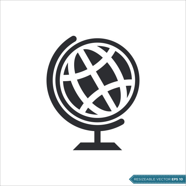 地球仪图标矢量模板插图设计图片下载