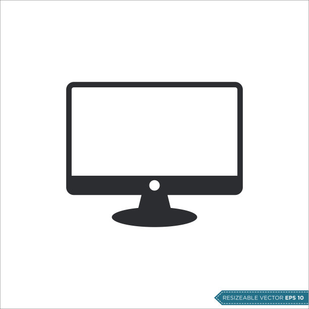 监控屏幕图标矢量模板插图设计图片下载