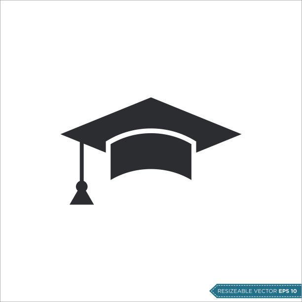 毕业帽图标矢量模板插图设计图片下载