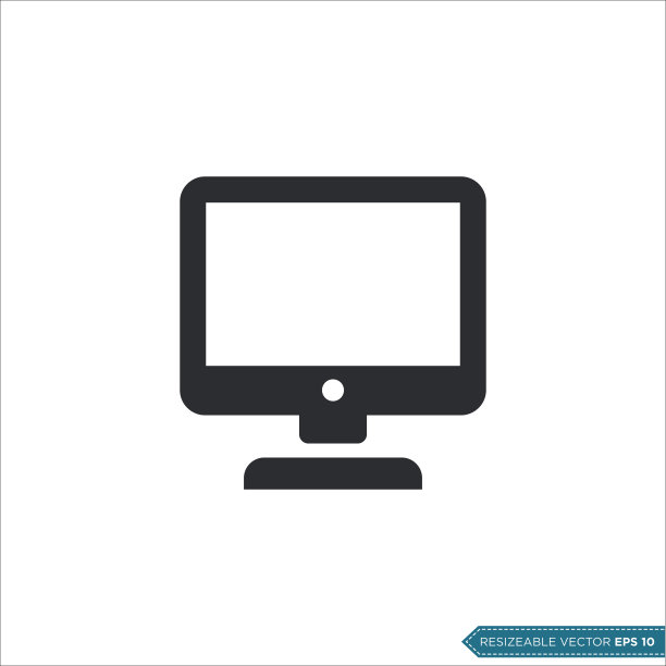 监控屏幕图标矢量模板插图设计图片下载